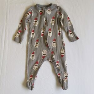old navy christmas santa 2-way zipper footie sleeper pajamas with mitts 6 months